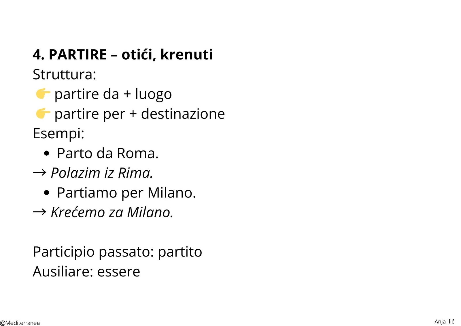 Modulo 2 - verbi di movimento